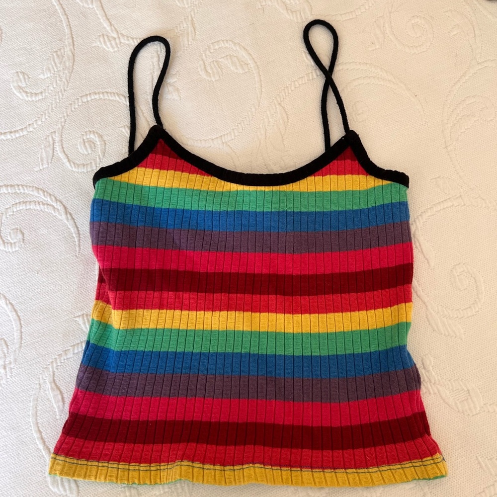 Top Shop Rainbow Cropped Tank Top 🌈